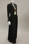Lot 74 - A Jean Patou couture black crepe evening...