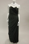 Lot 91 - A stylish Jean Patou couture black crepe...