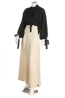 Lot 247 - A good Ossie Clark moss crepe ensemble, mid...