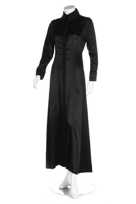 Lot 265 - An Ossie Clark black satin-backed crepe maxi...