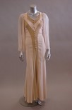 Lot 254 - An Alice Pollock beige and oyster moss crepe...