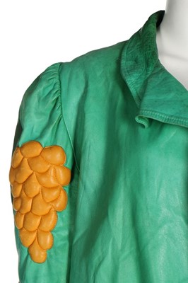 Lot 86 - A Jitrois green lambskin leather jacket, 1980s,...