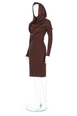 Lot 200 - An Azzedine Alaïa brown wool-jersey dress,...