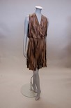 Lot 118 - A Lanvin brown silk shredded ribbon dress,...