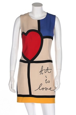 Lot 83 - A Moschino 'Mondrian' rayon-blend crêpe dress,...