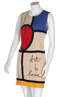 Lot 83 - A Moschino 'Mondrian' rayon-blend crêpe dress,...