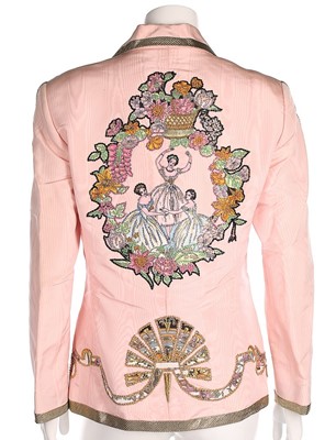 Lot 85 - A Gianni Versace embellished pink silk moiré...