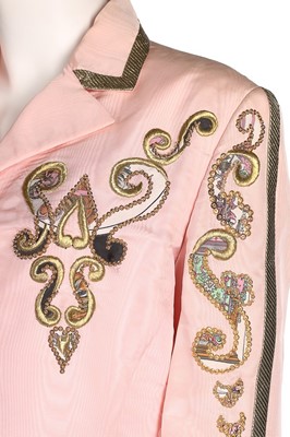 Lot 85 - A Gianni Versace embellished pink silk moiré...