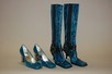 Lot 7 - A pair of blue snakeskin Dolce and Gabbana...