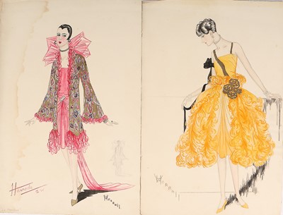 Lot 98 - Henry Worrall Luker fashion sketches for...