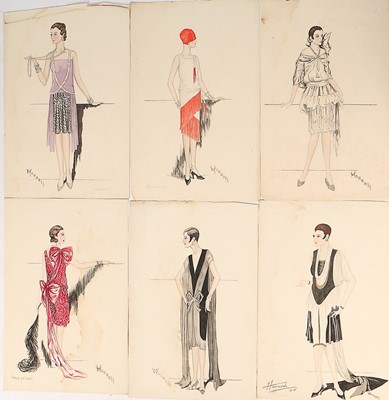 Lot 98 - Henry Worrall Luker fashion sketches for...