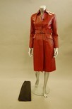 Lot 254 - A Prada red pigskin maxi coat, fastened with...