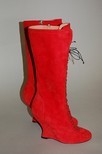 Lot 28 - A pair of Azzedine Alared suede knee-high...
