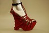 Lot 32 - A  pair of John Galliano for Dior red suede...