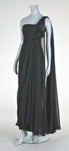 Lot 194 - A Madame Gres black chiffon evening gown,...