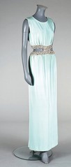 Lot 218 - A Balenciaga turquoise silk evening gown,...