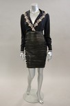 Lot 332 - A Gianni Versace black leather skirt,...