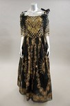 Lot 325 - A Zandra Rhodes black and gold ball gown,...