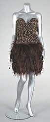 Lot 321 - A fabulous Lancetti brown velvet and ostrich...
