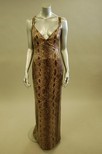Lot 305 - A Loris Azzaro sequined snake print evening...