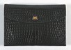 Lot 3 - An Hermès black crocodile Rio bag, circa 1970,...