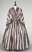 Lot 138 - An exceptional striped taffeta gown, late...