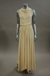 Lot 159 - Vat symbol A Maggy Rouff cream moss crepe gown,...