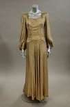 Lot 161 - A Worth gold cloque evening gown, late 1930s,...