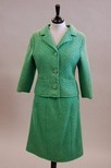 Lot 186 - A Balenciaga green mohair suit, mid 1960s,...