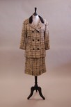 Lot 216 - A Balenciaga black and brown tweed suit, circa...
