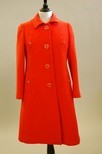 Lot 195 - A Pierre Balmain bright scarlet wool coat,...