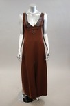 Lot 238 - A Courrges brown wool and vinyl trimmed...