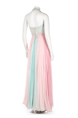 Lot 355 - Three bespoke silk chiffon evening gowns in...