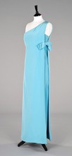 Lot 124 - A Christian Dior turquoise silk crpe evening...