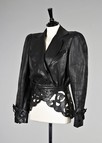 Lot 142 - A Thierry Mugler black cutwork leather jacket,...