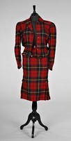 Lot 156 - A Thierry Mugler red tartan winter ensemble,...