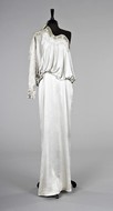 Lot 132 - A Hachi silver satin evening gown, 1980s,...