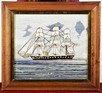 Lot 212 - A sailor's woolwork picture of a naval gunboat,...