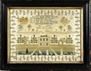 Lot 207 - A fine embroidered pictorial sampler by Ann...