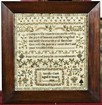 Lot 213 - An embroidered sampler by Sarah Cook, aged 8...