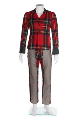 Lot 295 - A Comme des Garçons man's red tartan suit,...