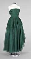 Lot 52 - A Jeanne Lanvin emerald green tulle ball gown,...