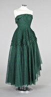 Lot 52 - A Jeanne Lanvin emerald green tulle ball gown,...