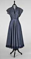 Lot 51 - A Schiaparelli blue tulle dinner gown and...