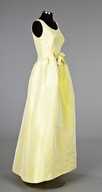 Lot 69 - A Cristobal Balenciaga primrose yellow silk...