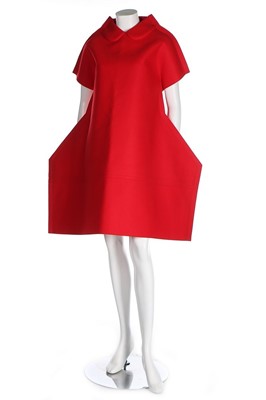 Lot 304 - A Comme des Garçons bright scarlet felted wool...