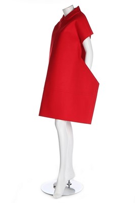 Lot 304 - A Comme des Garçons bright scarlet felted wool...