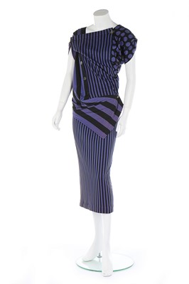 Lot 367 - An Issey Miyake purple and black cotton jersey...