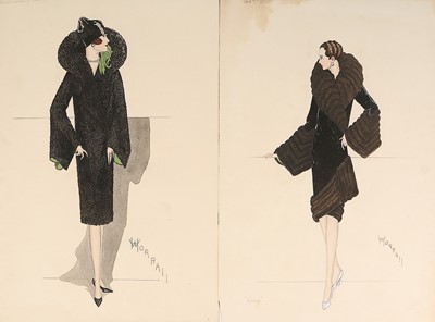 Lot 99 - Henry Worrall Luker fashion sketches for day...