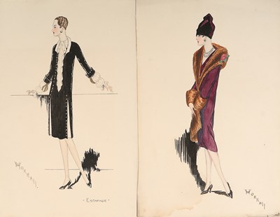 Lot 99 - Henry Worrall Luker fashion sketches for day...